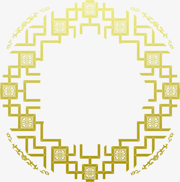 画框牡丹花新年贺卡免抠