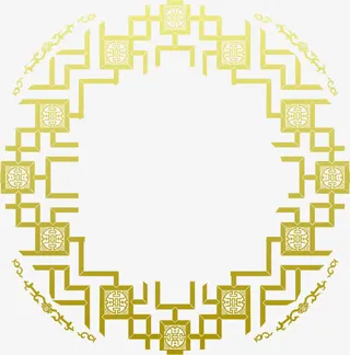 画框牡丹花新年贺卡免抠