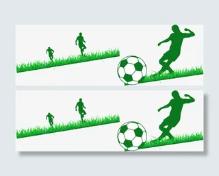 欧洲杯世界杯绿色剪影比赛踢足球奔跑免抠