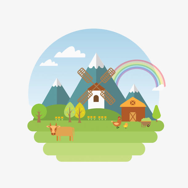 农场的风车免抠