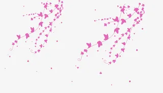 粉色飘动的花藤免抠