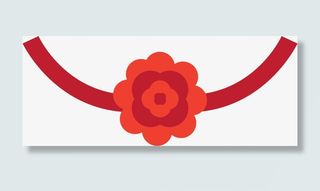 红色中国风婚礼大红花免抠