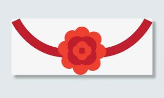 红色中国风婚礼大红花免抠