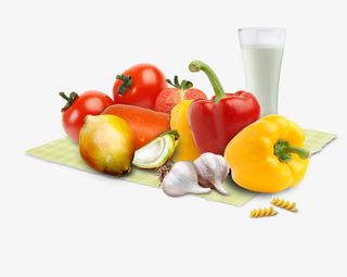 牛奶和蔬菜免抠