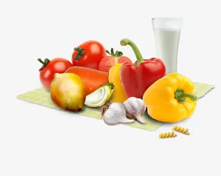 牛奶和蔬菜免抠