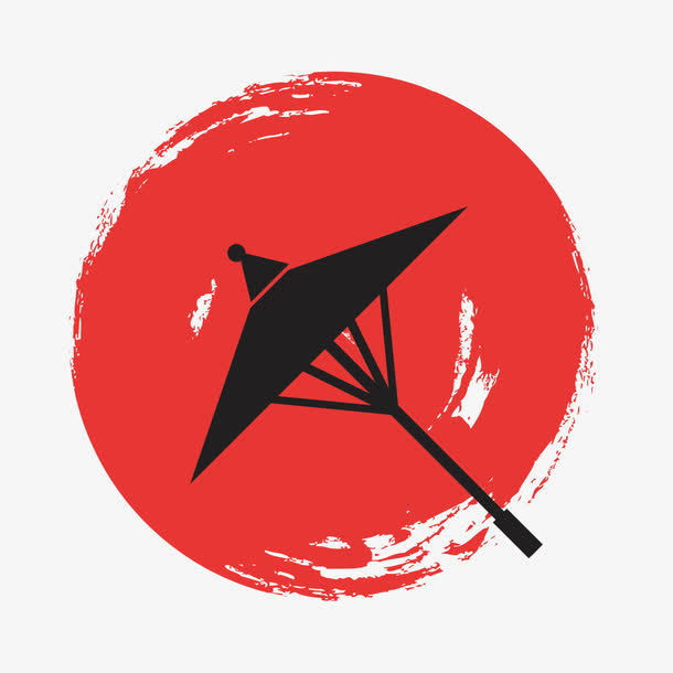 和风雨伞免抠