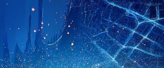 蓝色动漫场景天空背景高清