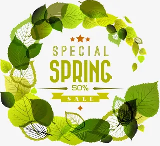春天绿叶元素免抠