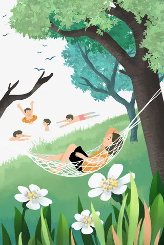 处暑树林元素免抠