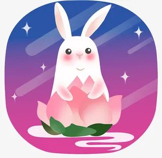 中秋节月亮玉兔免抠