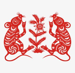 春节 镂空老鼠 雕花老鼠免抠