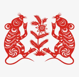 春节 镂空老鼠 雕花老鼠免抠