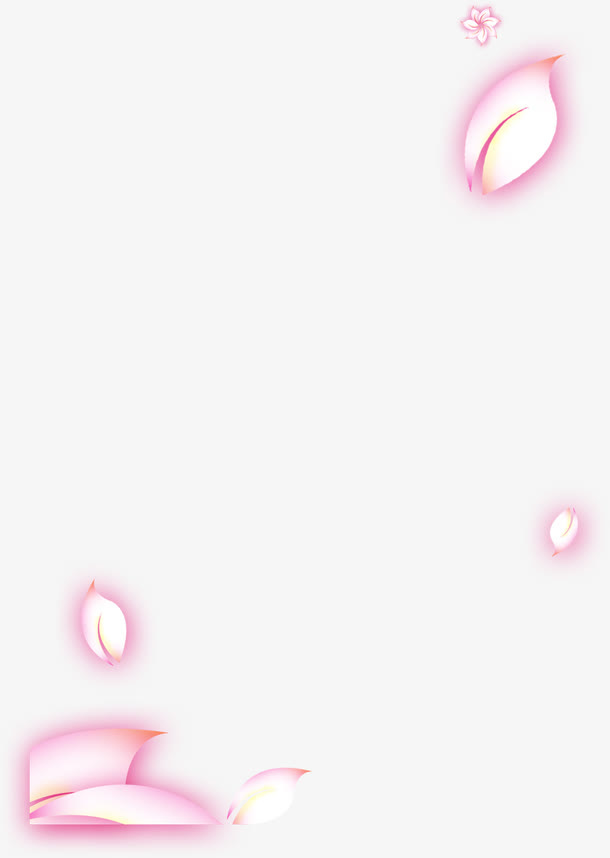 粉色花瓣招聘海报免抠