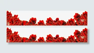 红色鲜花主页装修免抠