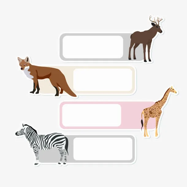 野生动物框架矢量素材免抠