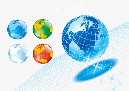 超逼真各色地球背景矢量素材