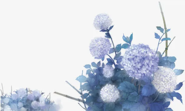 蓝色圆球花卉海报背景