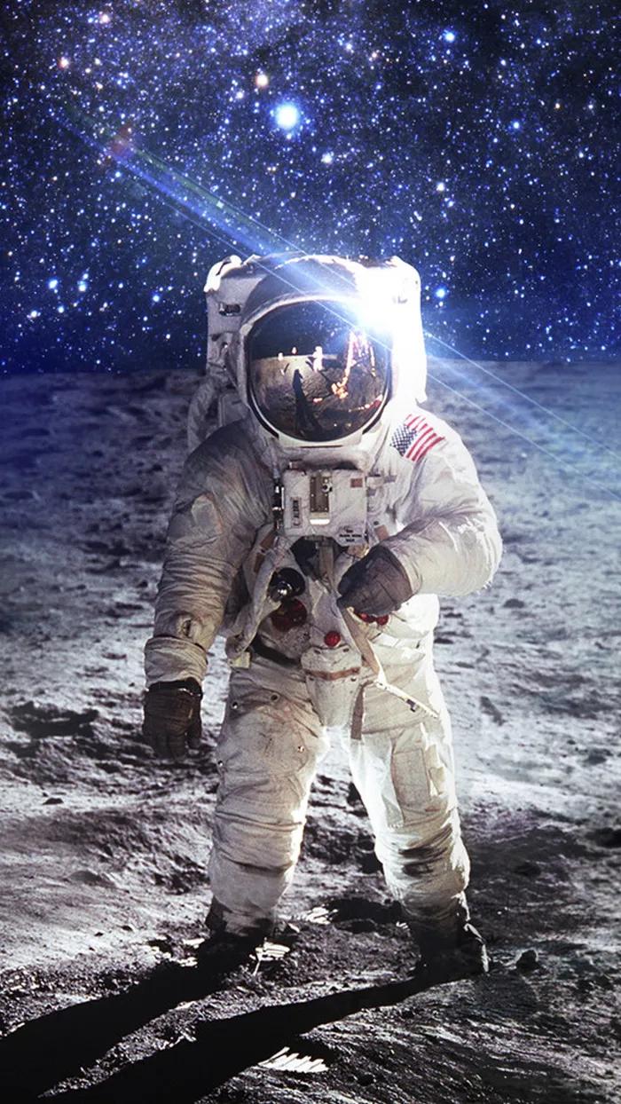 蓝天星空宇航员手机端H5背景高清