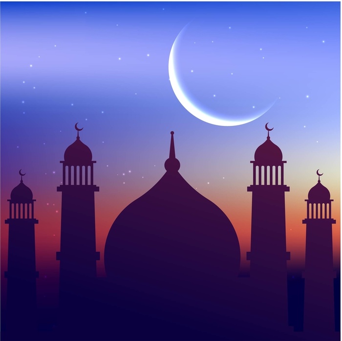 清真寺的剪影背景矢量素材高清