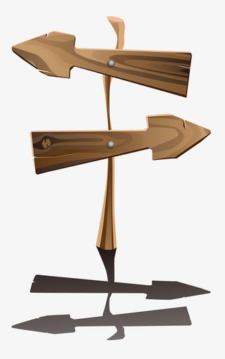 手绘卡通箭头指示牌免抠