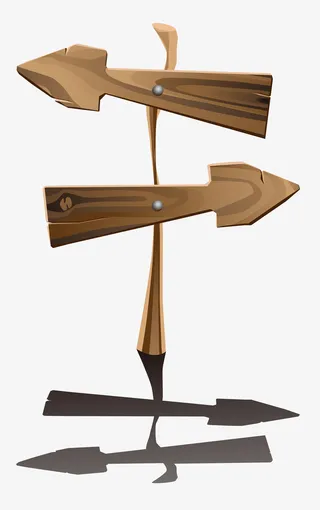 手绘卡通箭头指示牌免抠