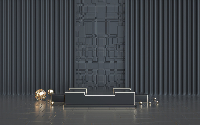C4D，黑金，舞台，高端高清