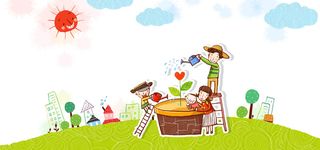 春天绿色植物海报背景高清