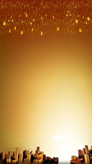 金色大气商务金融钱币H5背景素材高清