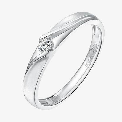 周大福钻石情侣钻戒男款免抠