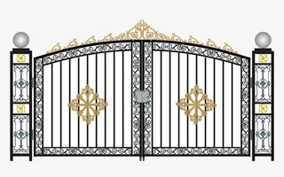 花纹铁艺大门免抠