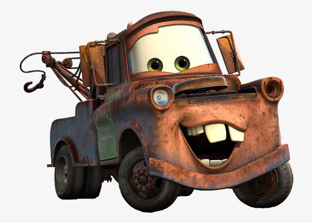 卡通动画复古车PNG素材免抠