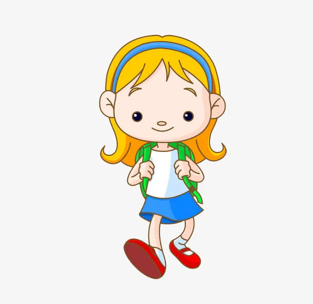 步行的小女孩免抠