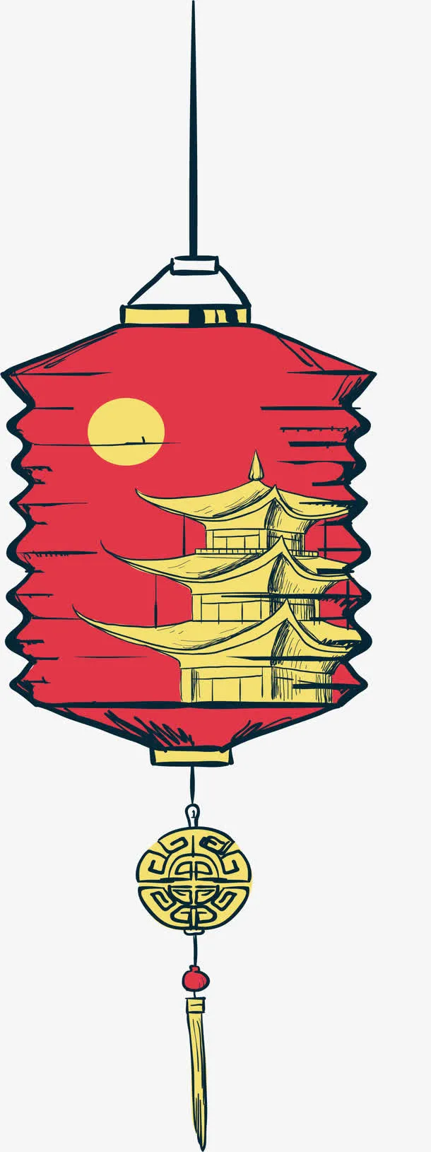 中国风红色灯笼免抠