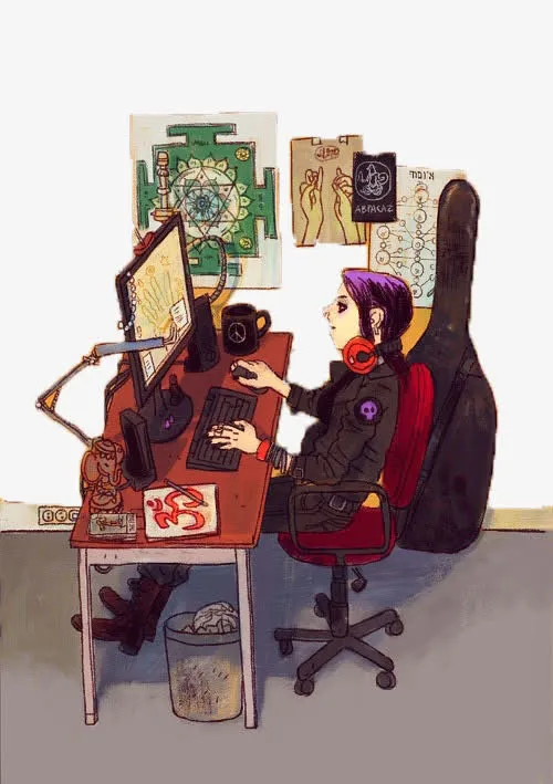 IT从业者插画免抠