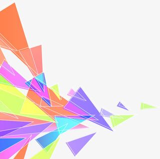彩色几何三角形漂浮素材免抠