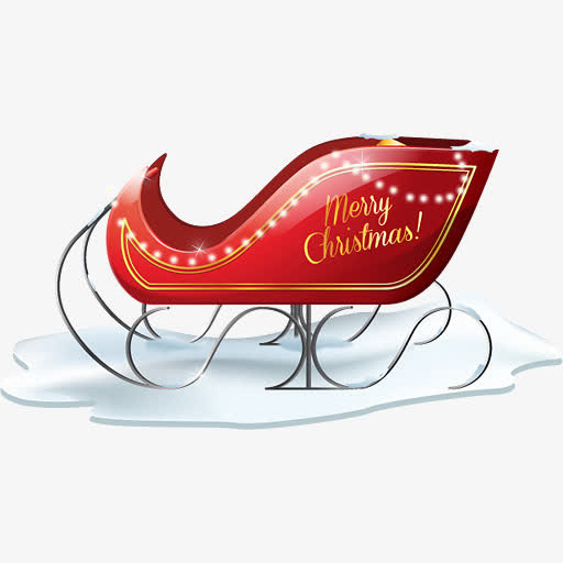 santa sleigh icon免抠