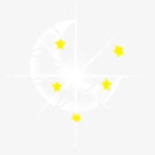 白色月亮黄色星星免抠