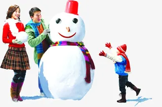 创意合成效果雪人小孩子免抠素材免抠