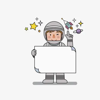 手绘宇航员免抠