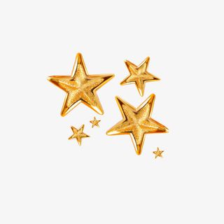 大小不一金色星星装饰免抠