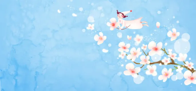 手绘桃花背景 手绘桃花背景