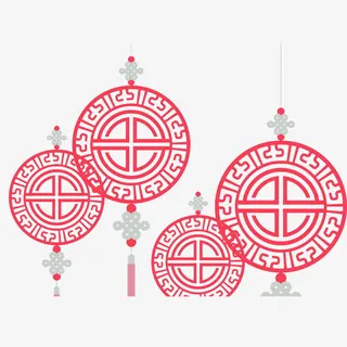 挂饰中国结底纹免抠