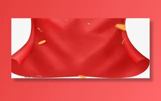 开工大吉喜庆的红布免抠装饰其他装饰图案元素