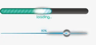 蓝色光条进度条免抠