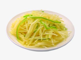 一盘清炒青椒土豆丝免抠