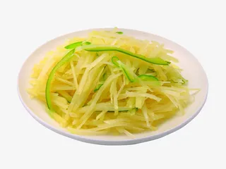 一盘清炒青椒土豆丝免抠