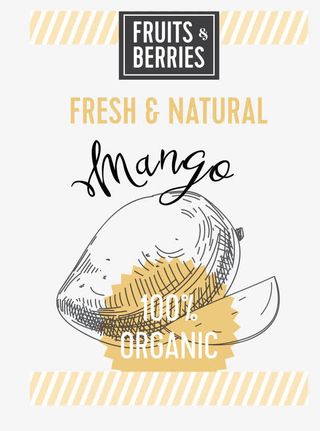 精美手绘线稿水果海报免抠