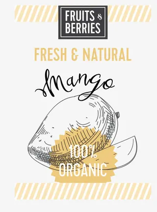 精美手绘线稿水果海报免抠