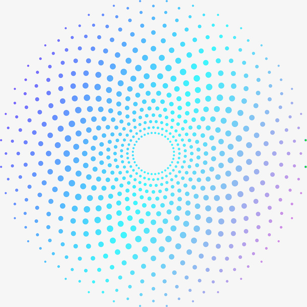 花朵元素渐变圆形几何免抠