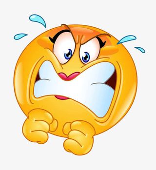 沮丧奔溃卡通矢量表情包免抠